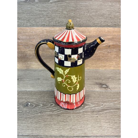 Rare Amber Rose Coffee Pot By Nanette Vacher 11.5” Tall ~unused Condition!! - Picture 7 of 11